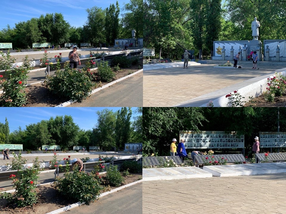 Сотрудники Центральной и Детской библиотек приняли участие в акции «Благоустройство мемориалов и захоронений»